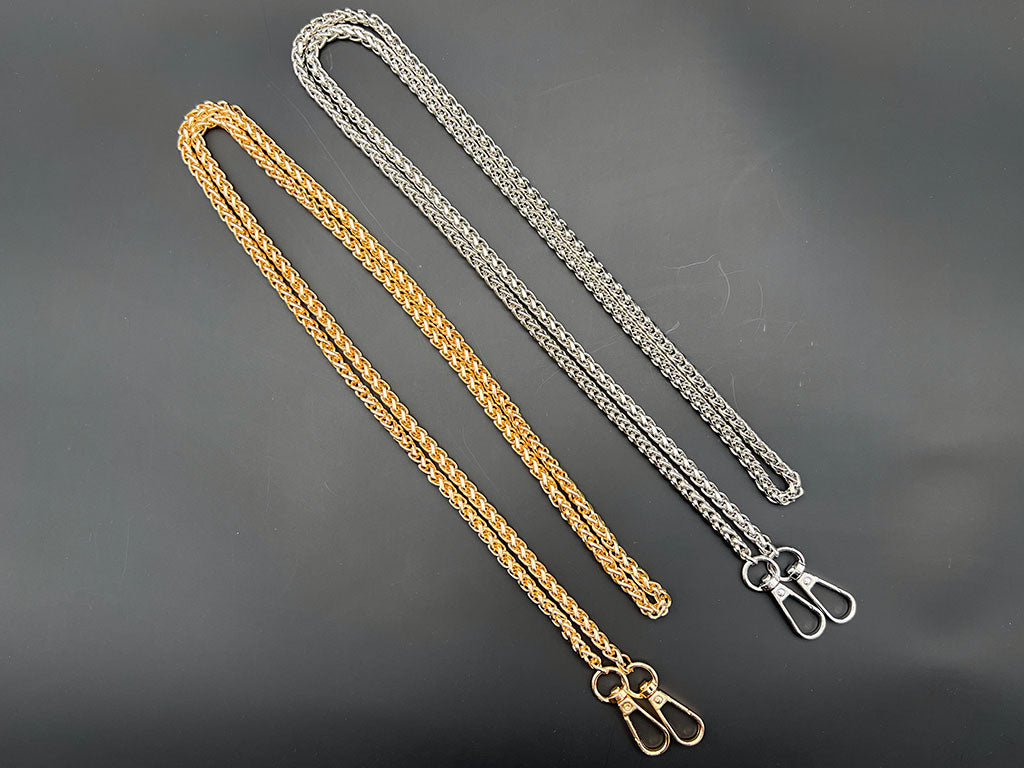 CATENA METALLO BORSE MYRTA 120CM spirale 6mm CON GANCI