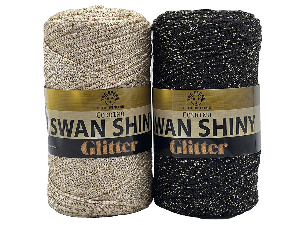 Cordino swan shiny glitter